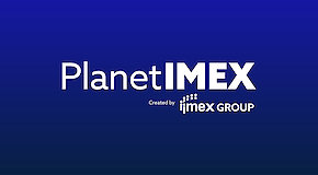 Planet IMEX visual with white lettering on blue background