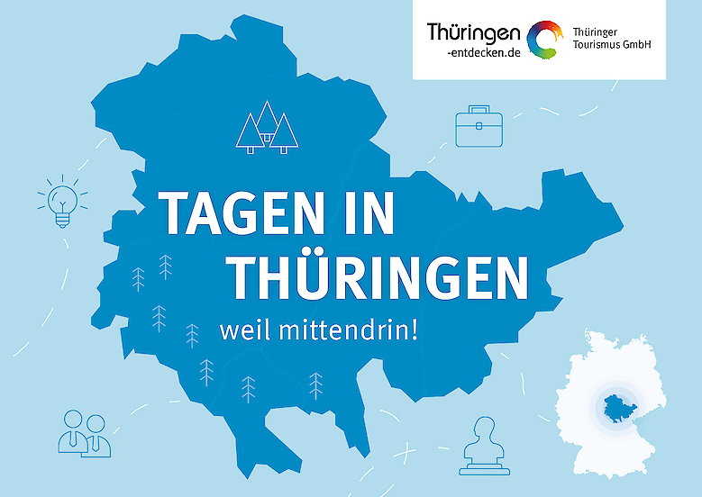 Visual mit einer stilisierten Karte von Thüringen | © Thüringer Tourismus GmbH